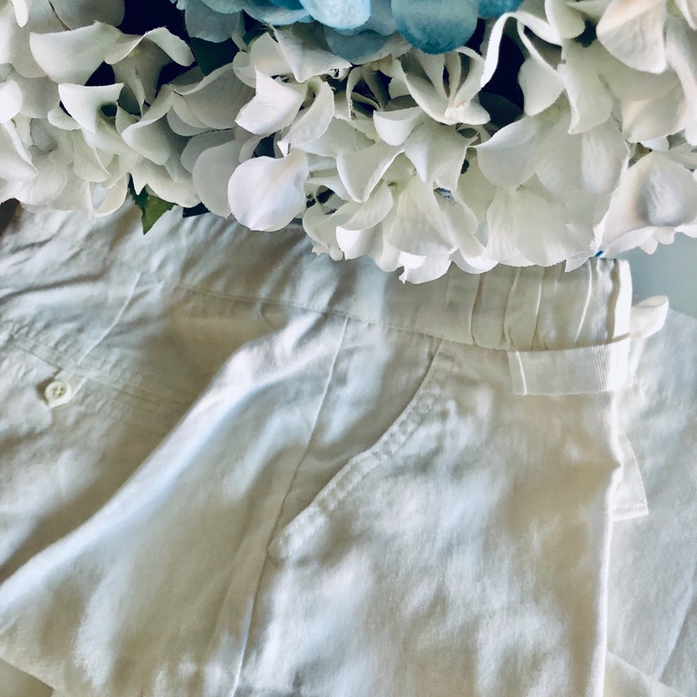 J.crew Tie-waist white linen pant